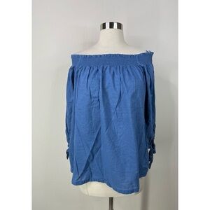 LOFT Outlet Off-The-Shoulder Long Sleeve Blouse